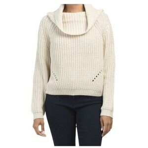 MOON & MADISON Shaker Knit Cowl Neck Sweater - S